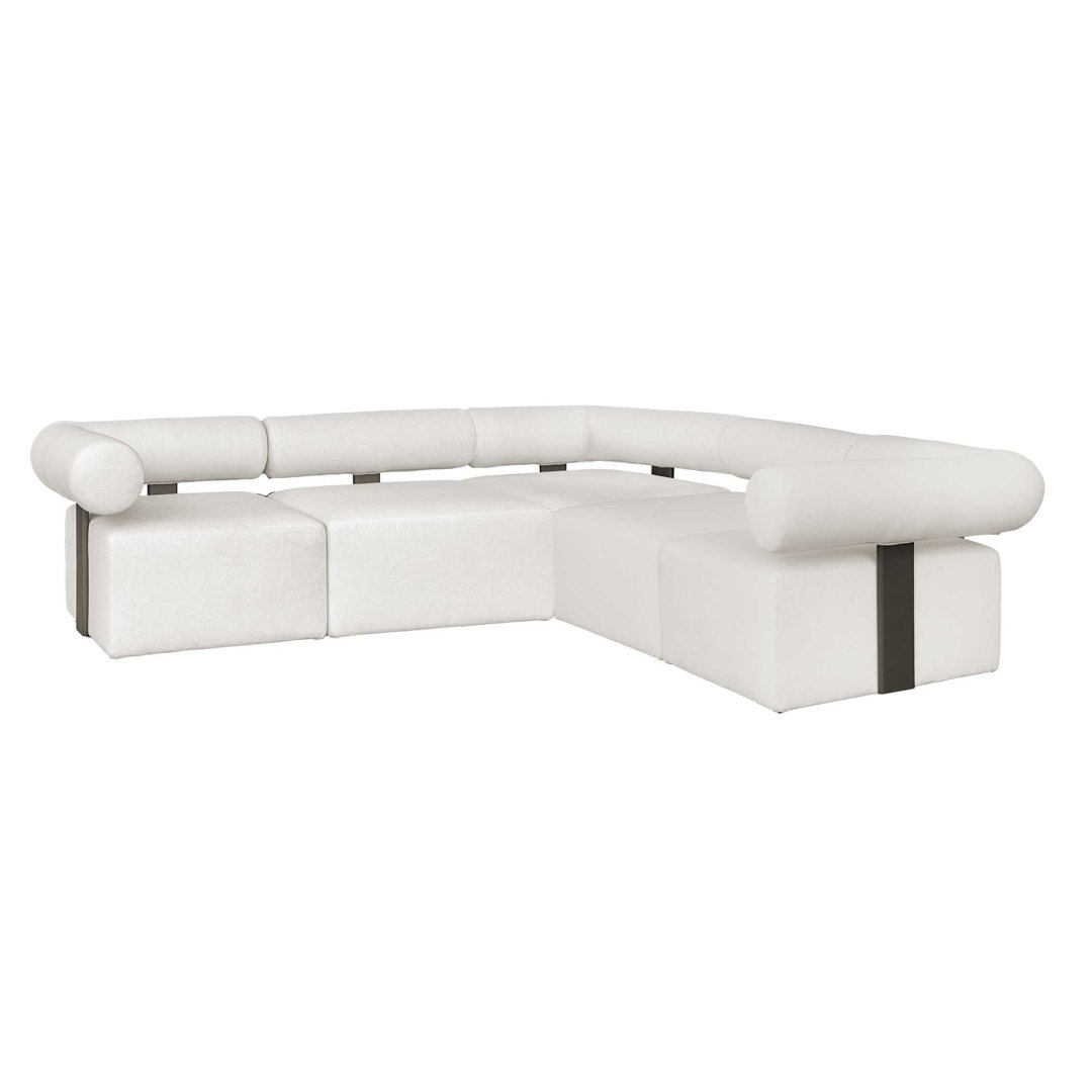 Keera White Armless Outdoor Sofa